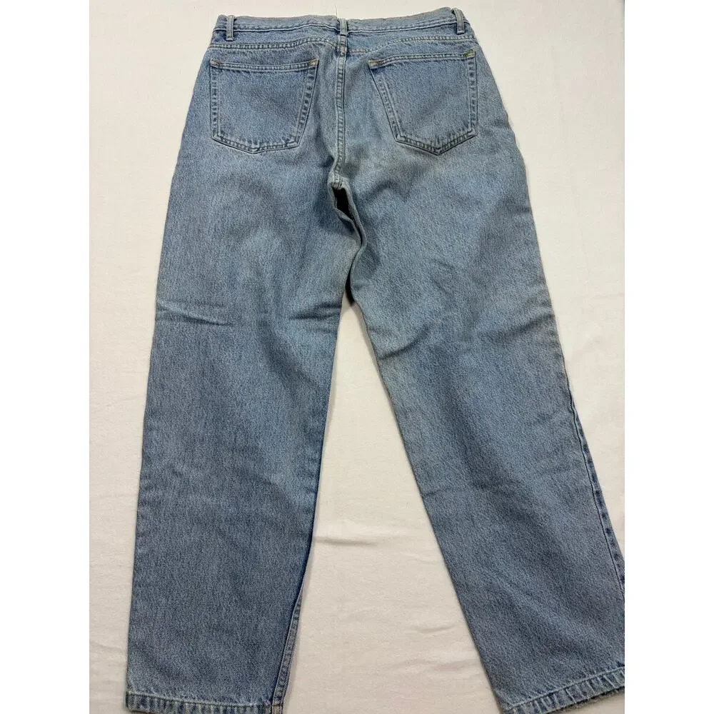 Vintage J.Crew Jeans Mens 33x28 Light‎ Wash Button Fly Straight Leg USA Style